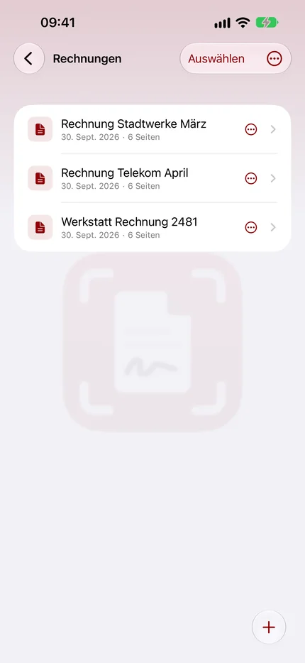 Ordneransicht mit Dokumenten.